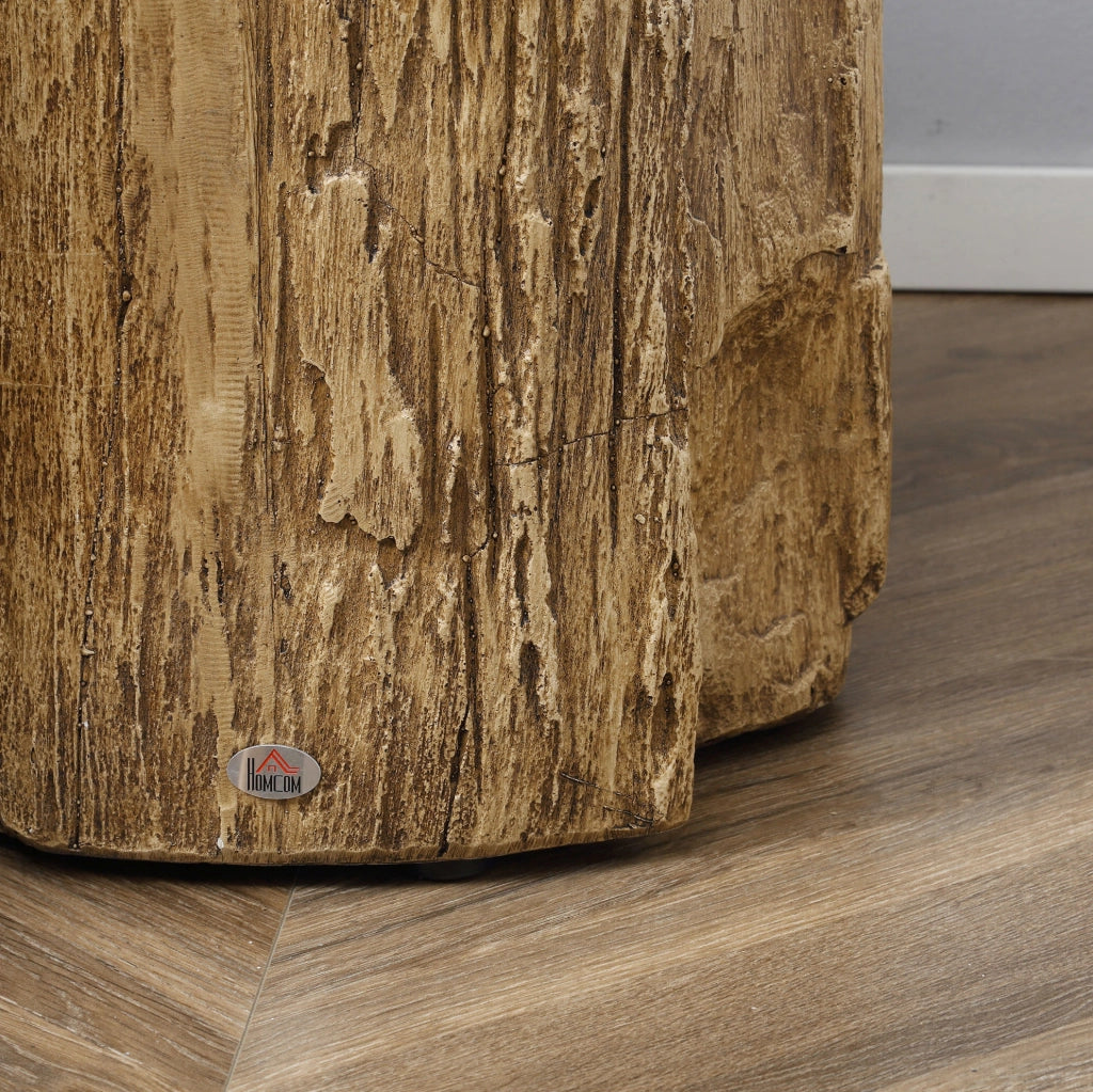 Tavolino da appoggio ?37x43 cm effetto ceppo con 4 piedini regolabili in cemento naturale
