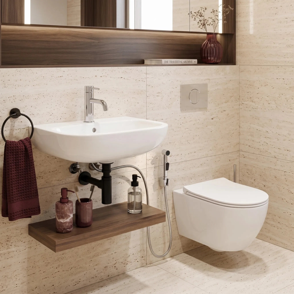 Miscelatore Lavabo Con Bidetta Rea Lungo Chrome