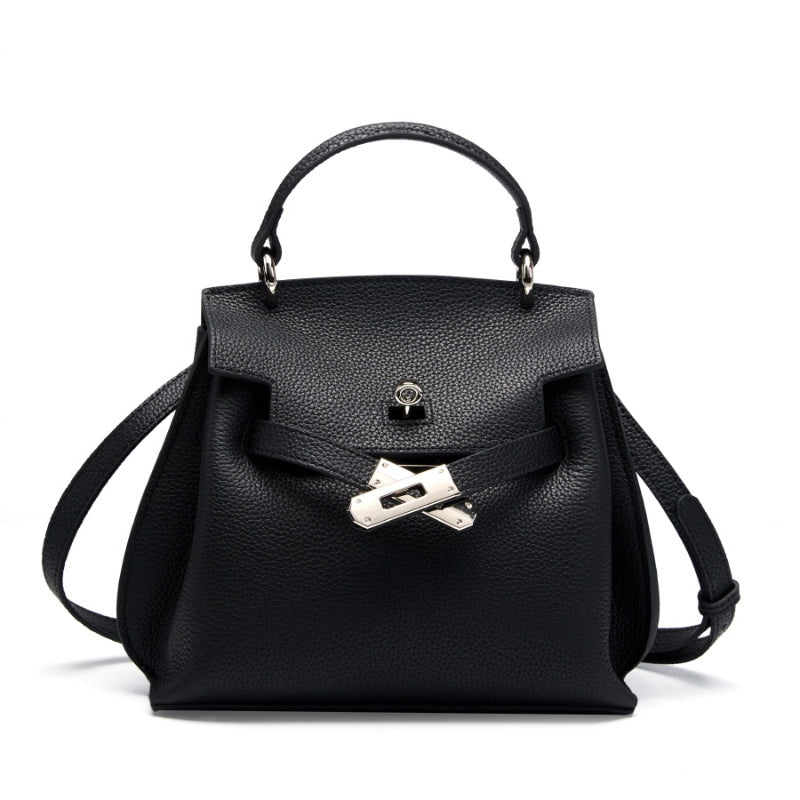 Borsa a tracolla Lindy Small in vera pelle nera