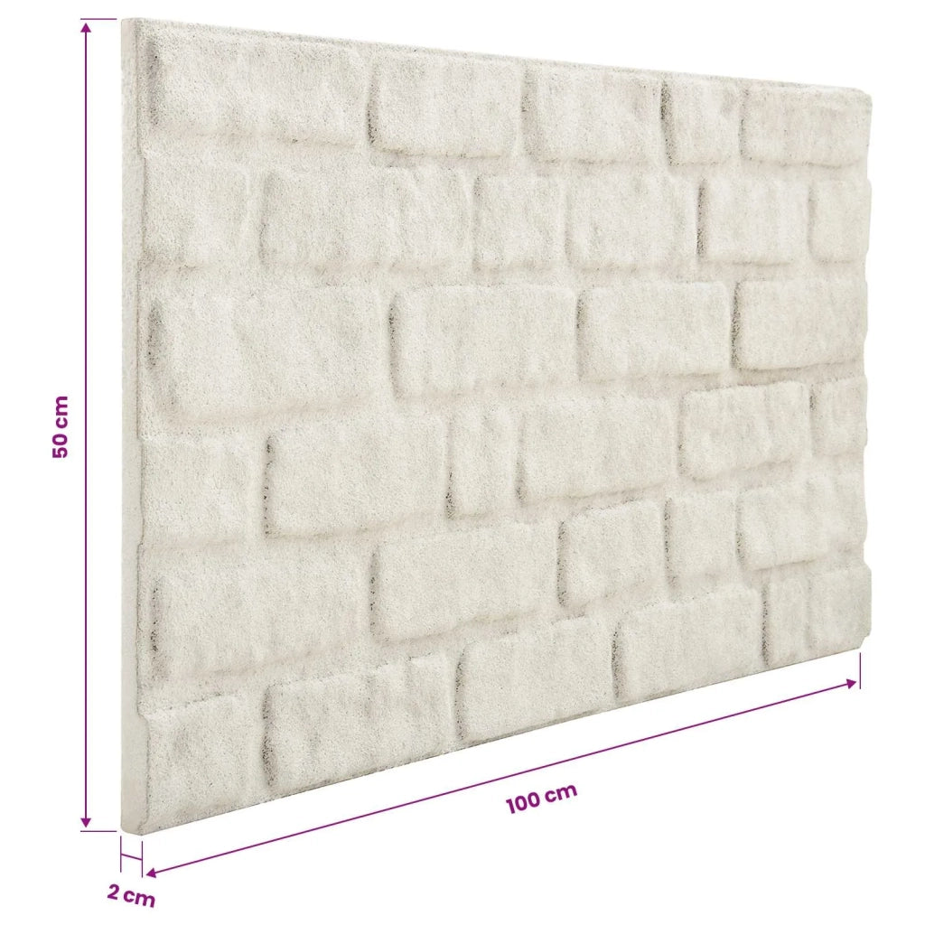 Pannelli da parete 10 pcs Bianco 100 x 50 cm Schiuma EPS