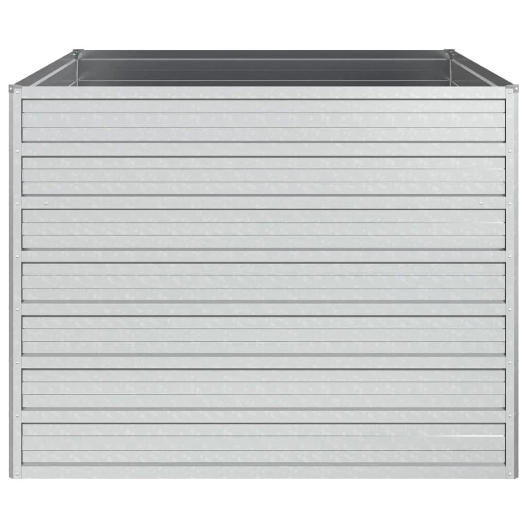 Fioriera rialzata per piante fiori patio giardino 100 x 100 x 77 cm acciaio zincato argento 02_0039297