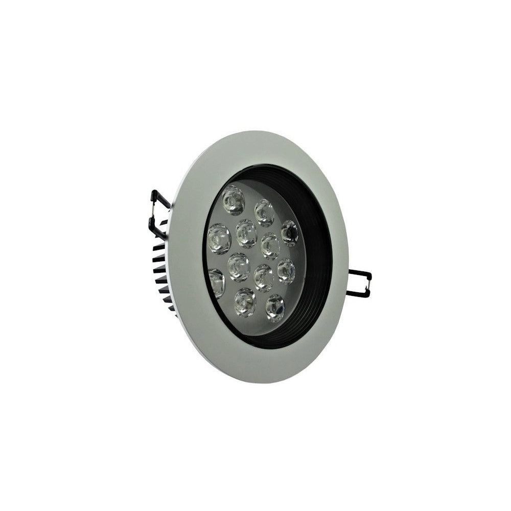 Trade Shop - Faretto Led Incasso A Molla Con Alette 3 5 7 9 12 15 18 W Cornice Telaio Bianco - -bianco Caldo-18 Watt