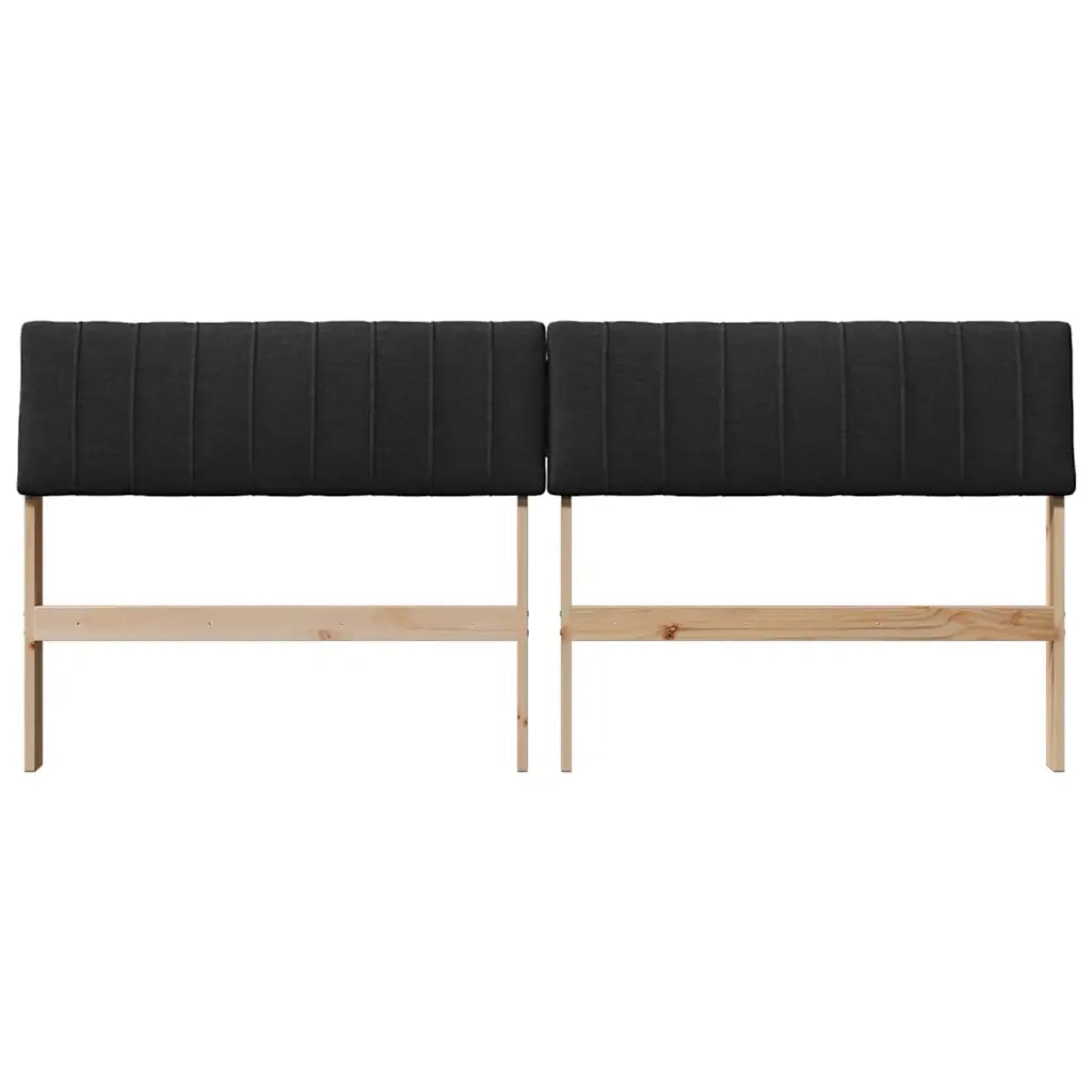 Testiera imbottita Nero 180 cm Pino massello 879216