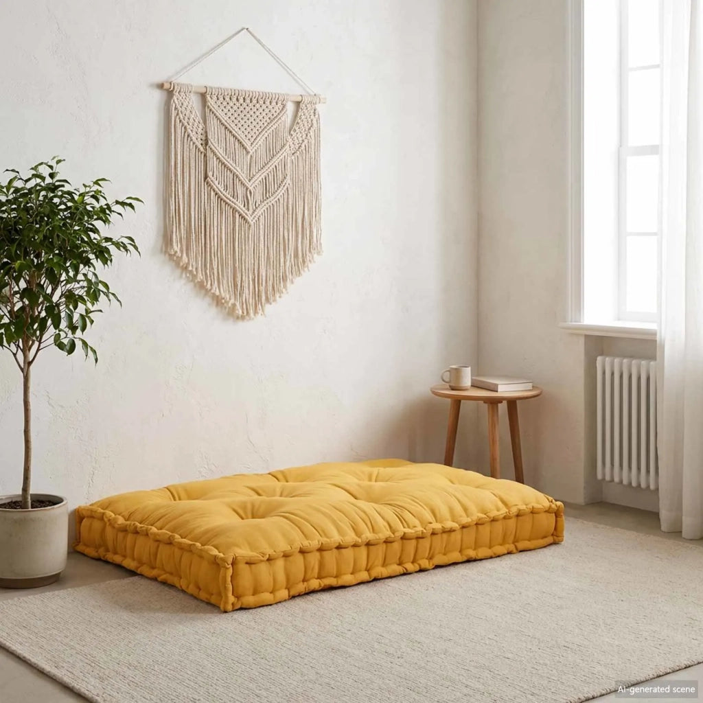Cuscino per sedie | Cuscino per Divano Pallet Giallo 120 x 80 x 12 cm Tessuto