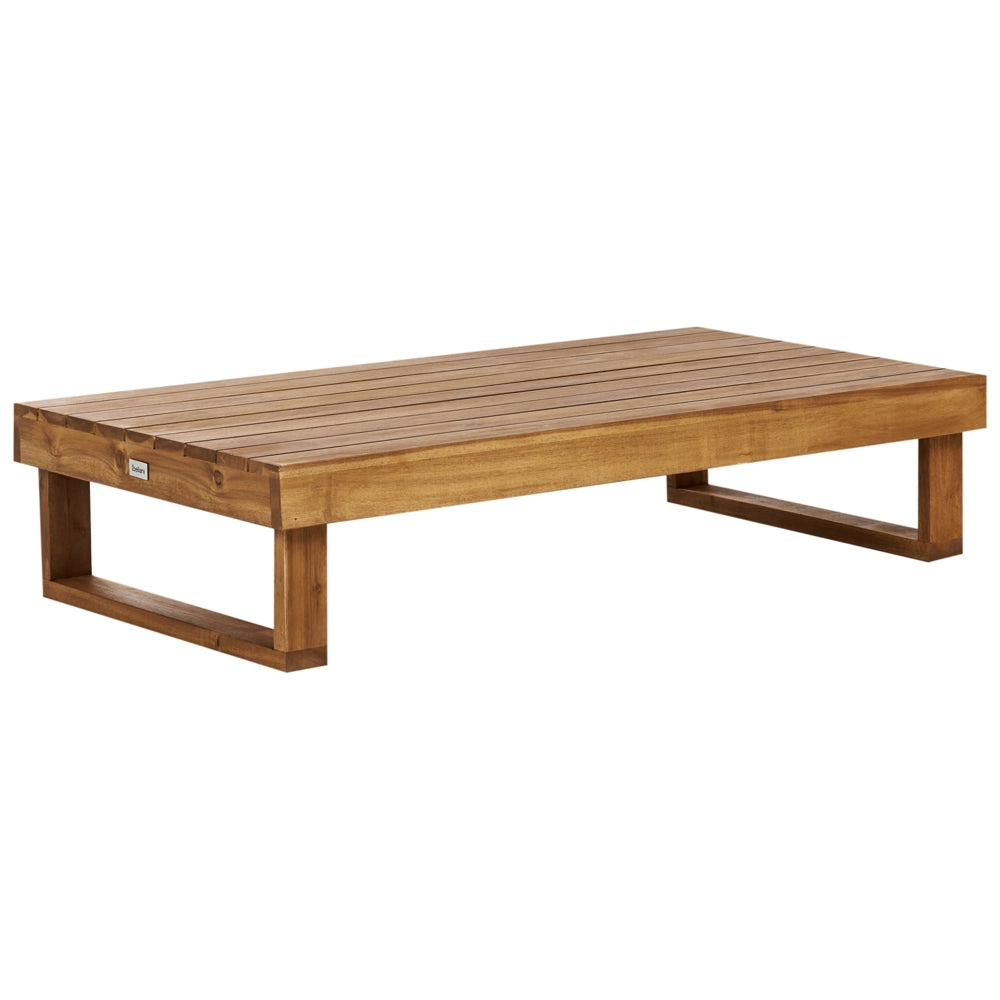 Tavolino da giardino in legno d'acacia certificato 110 x 60 cm Design moderno per esterni Patio Balcone