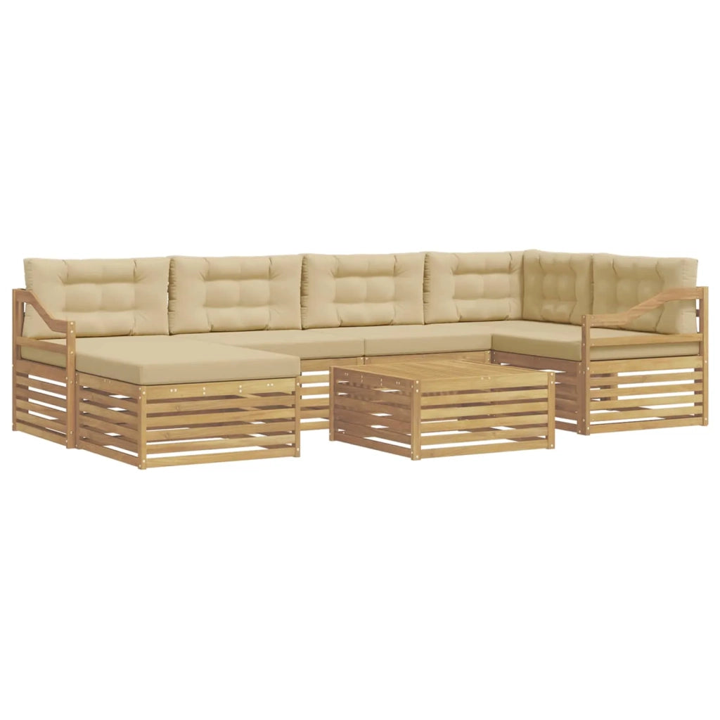 Set di divani da esterno con cuscino 7 pcs Bianco e Beige 3390823