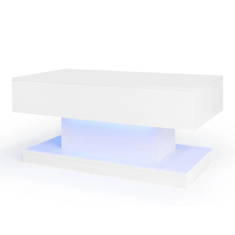 Tavolino da Caff¨¨ con LED e Piano Sollevabile ¨C MINIMAL ¨C 100x50x45 cm
