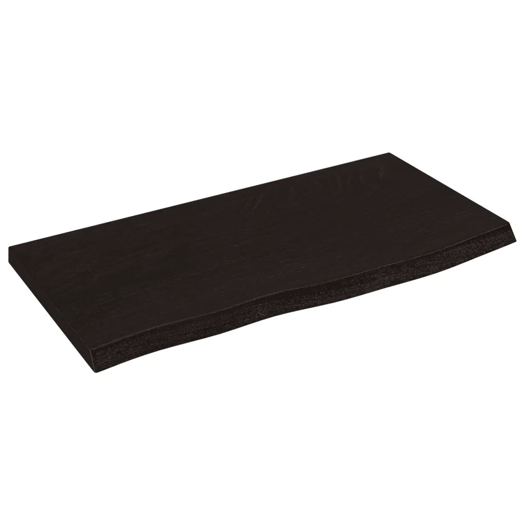 Piano Bagno Marrone Scuro 60x30x2 cm Legno Massello Trattato 3156197