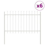 Recinzione per Giardino | Recinzione da cortile 6 pz Bianco 10,2 x 1 m