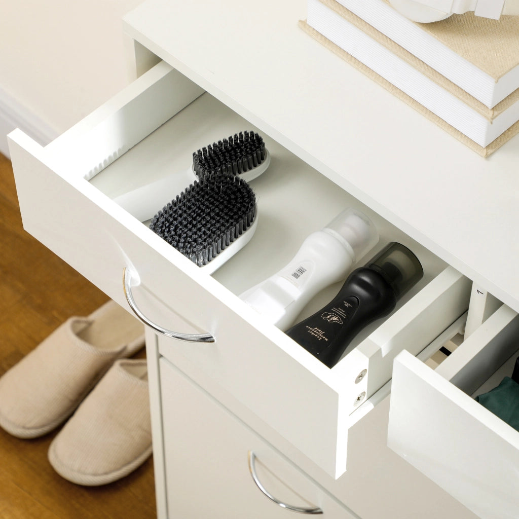 Armadio per scarpe con 2 cassetti ¨C Zephmum ¨C Bianco 80x30x91,5 cm