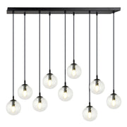 Emibig COSMO lampadario 9xE14 vetro trasparente nero