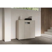 Credenza alta moderna 3 ante 100x35x110 cm Riflesso - Cashmere