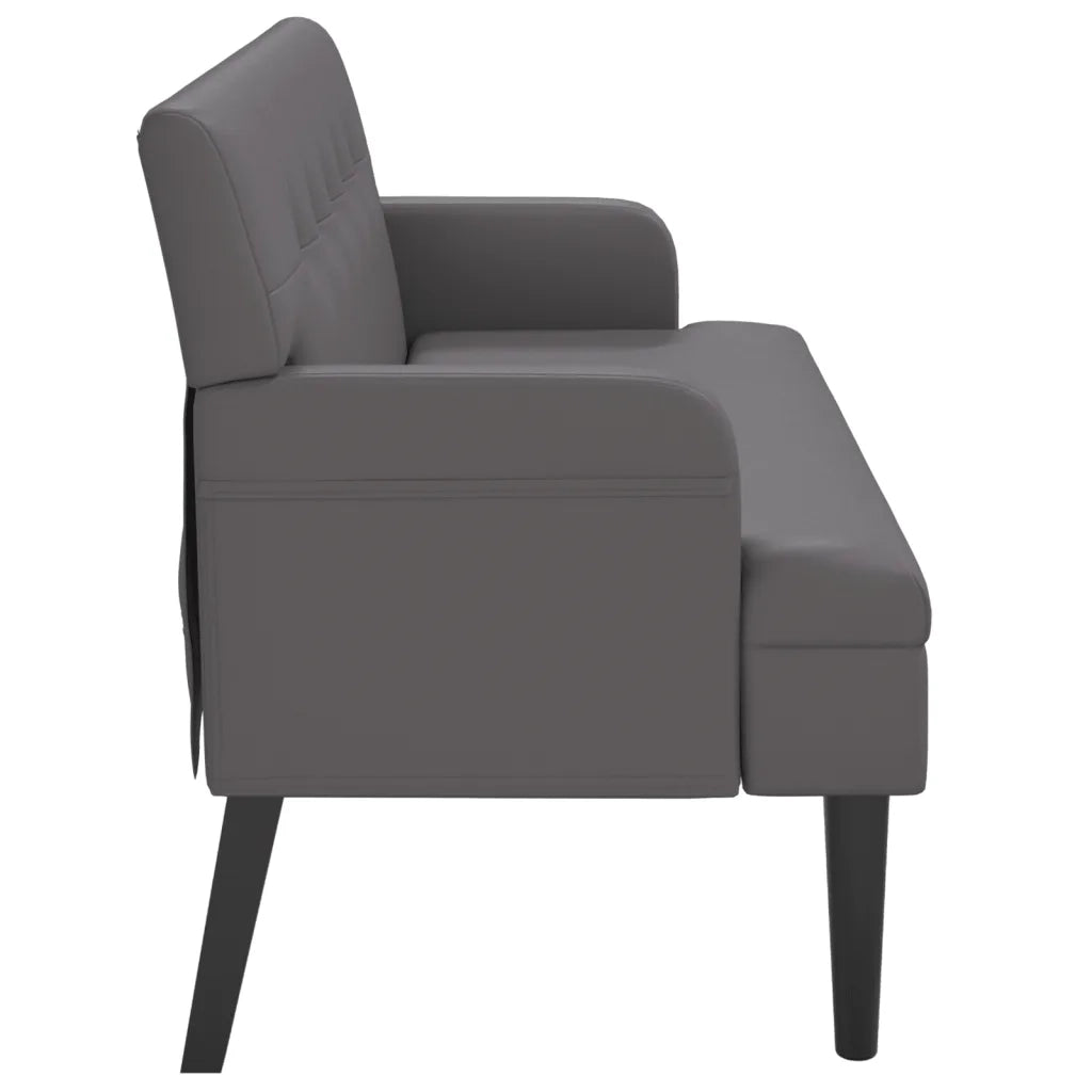 Panca con Schienale Grigia 112x65,5x75 cm in Similpelle 372151