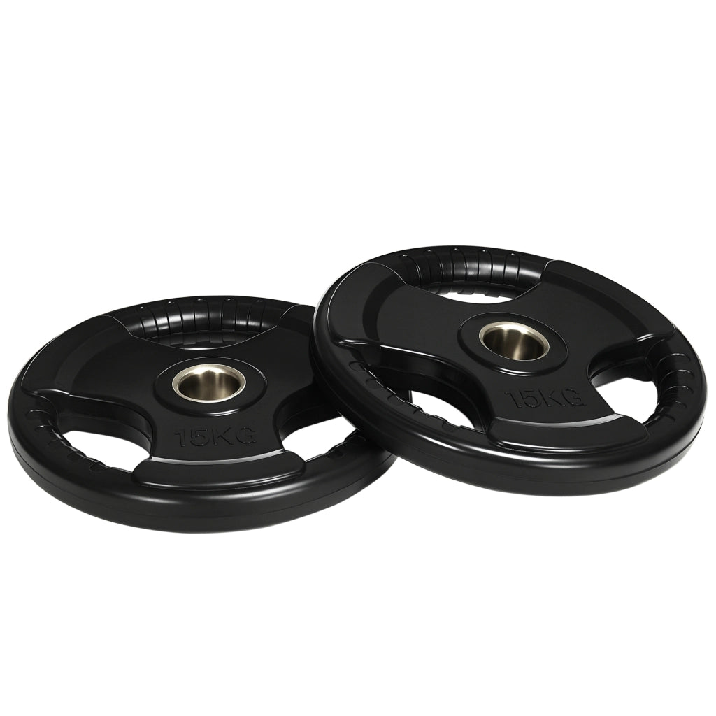 Disco per Manubrio ¨C Xylo ¨C Set da 2, 15 kg ciascuno, tre impugnature, rivestimento in gomma