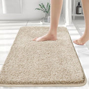Matte da bagno grande per bagno 70x120 cm - Microfibra morbida, antiscivolo e lavabile - Beige con fondo in gomma