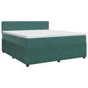 Letto box spring con materasso Verde Scuro 140 x 200 cm Velluto 3451688