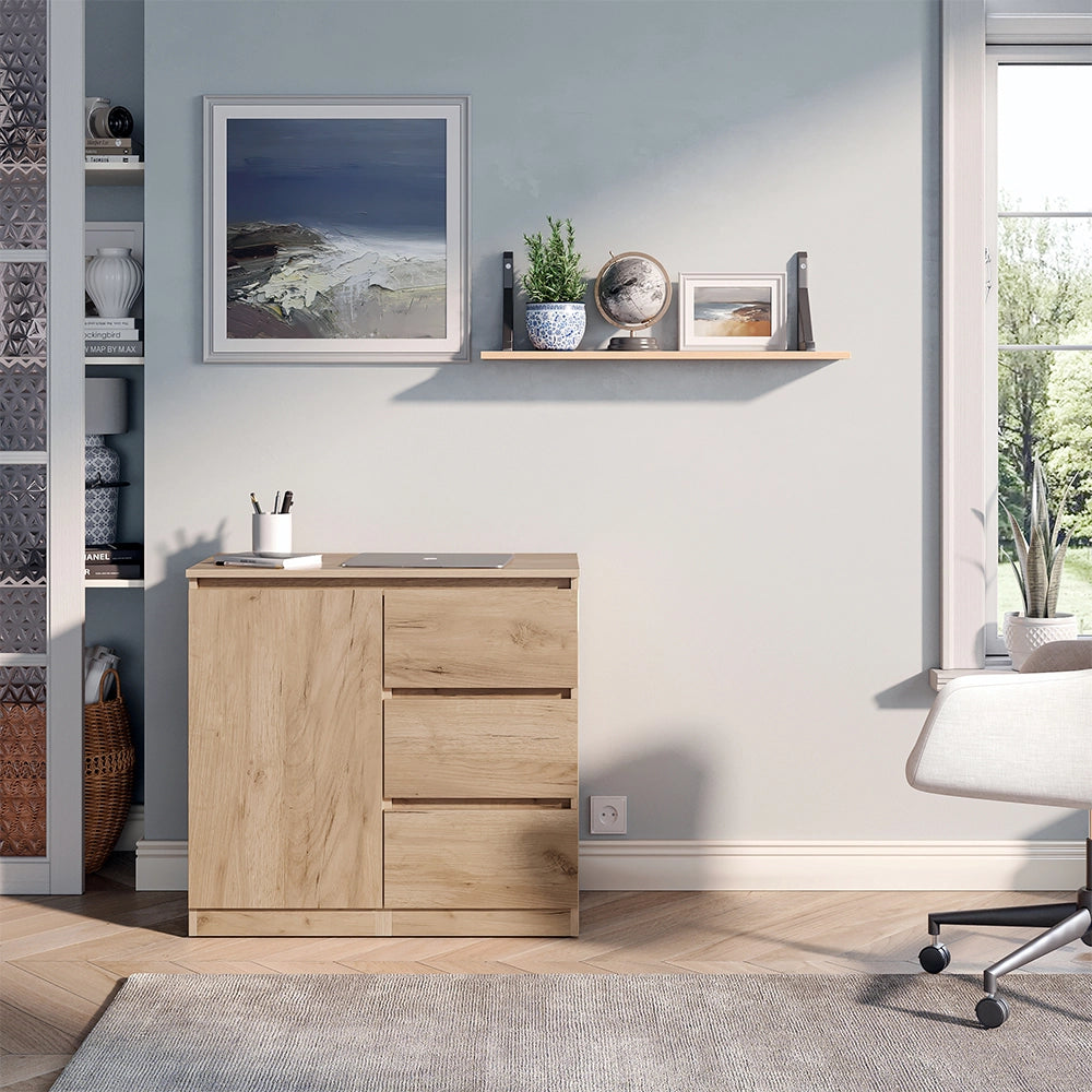 Cassettiera con funzione scrivania Varino Rovere dorato 80 x 75.5 cm estensibile Vicco