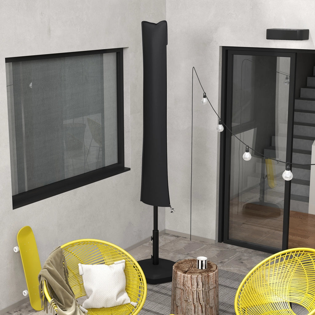 Copertura impermeabile per ombrellone con zip e cordino ¨C zephmum ¨C nero