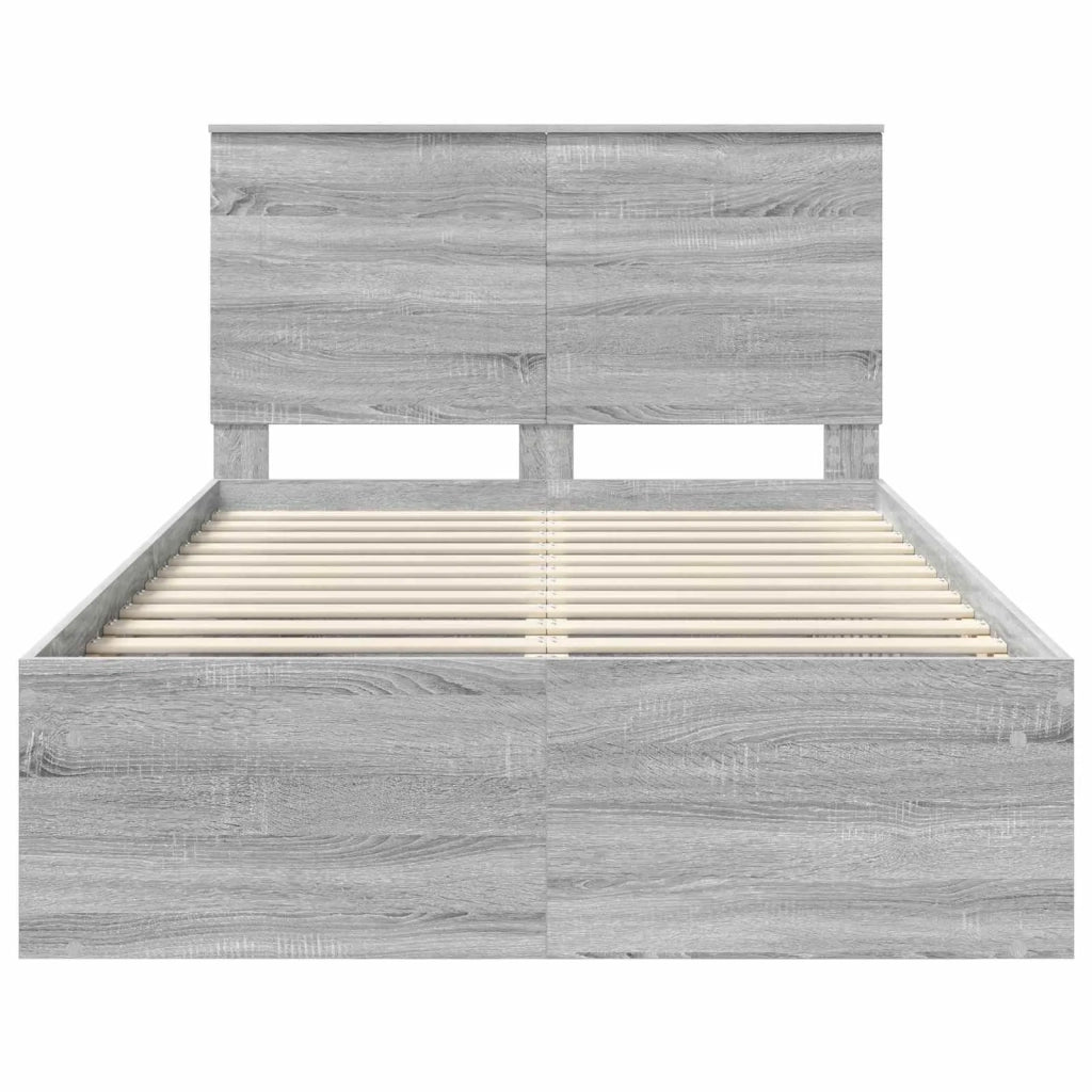 Struttura del letto Grigio Sonoma 135 x 190 cm Pino massello 3409368