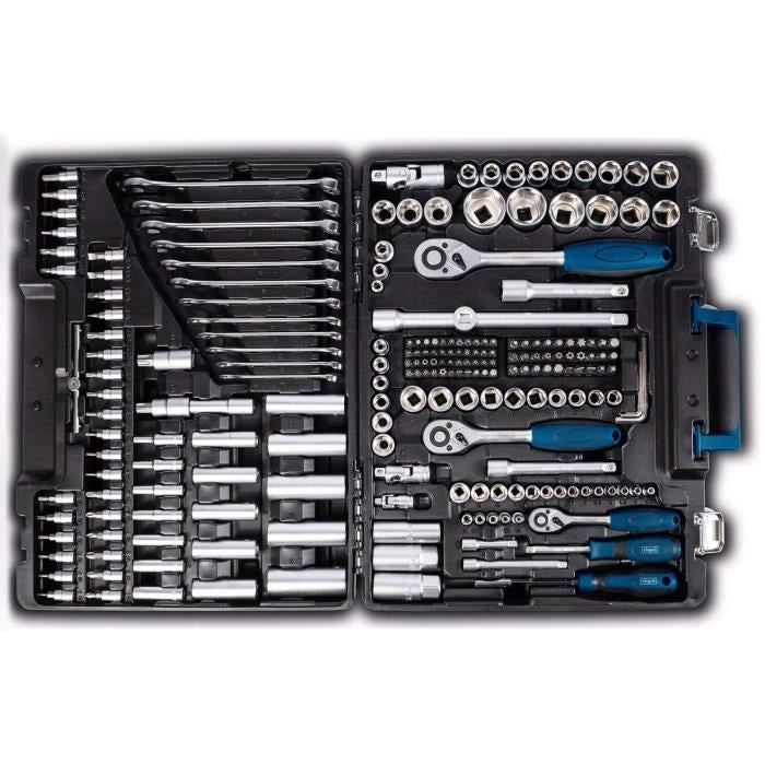 Kit utensili da 217 pezzi - SCHEPPACH - TB217 - Utensili in acciaio al cromo vanadio e acciaio per utensili