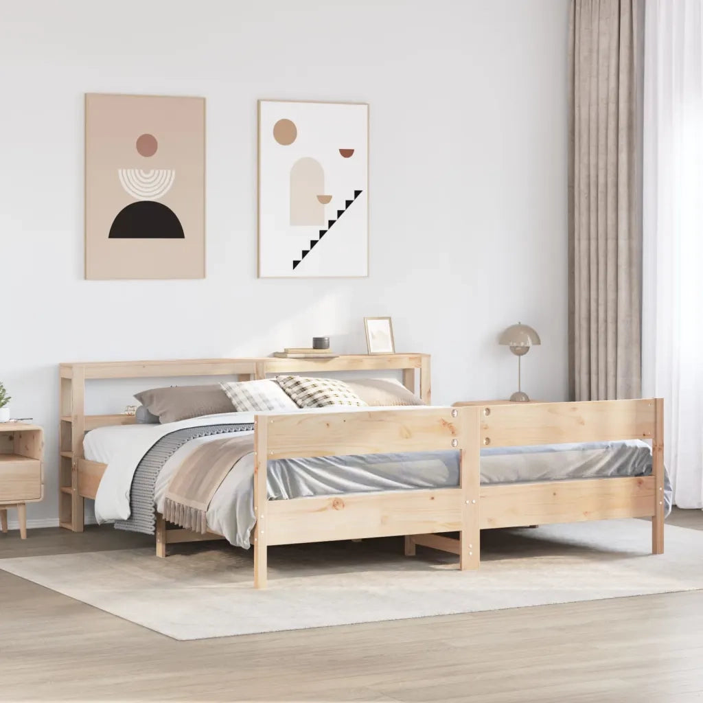 Letto matrimoniale | Letto per adulti | Letto senza Materasso 180x200 cm in Legno Massello di Pino