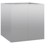 Fioriera quadrata dal design moderno 80 x 80 x 80 cm ideale per esterni giardino balcone realizzata in acciaio zincato grigio 02_0051567