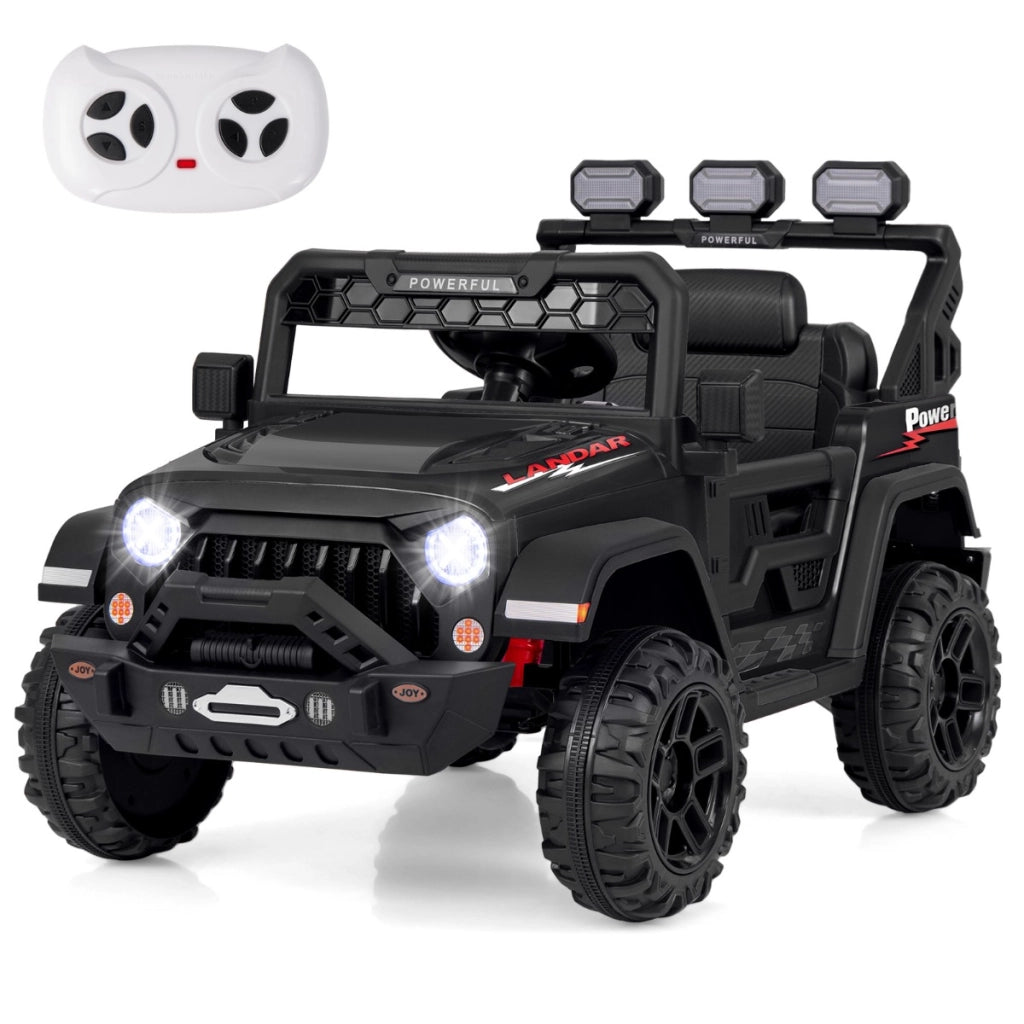 Auto elettrica 12V per bambini con telecomando connessione wireless porta USB, Macchina giocattolo Nero-Macchinine giocattoli