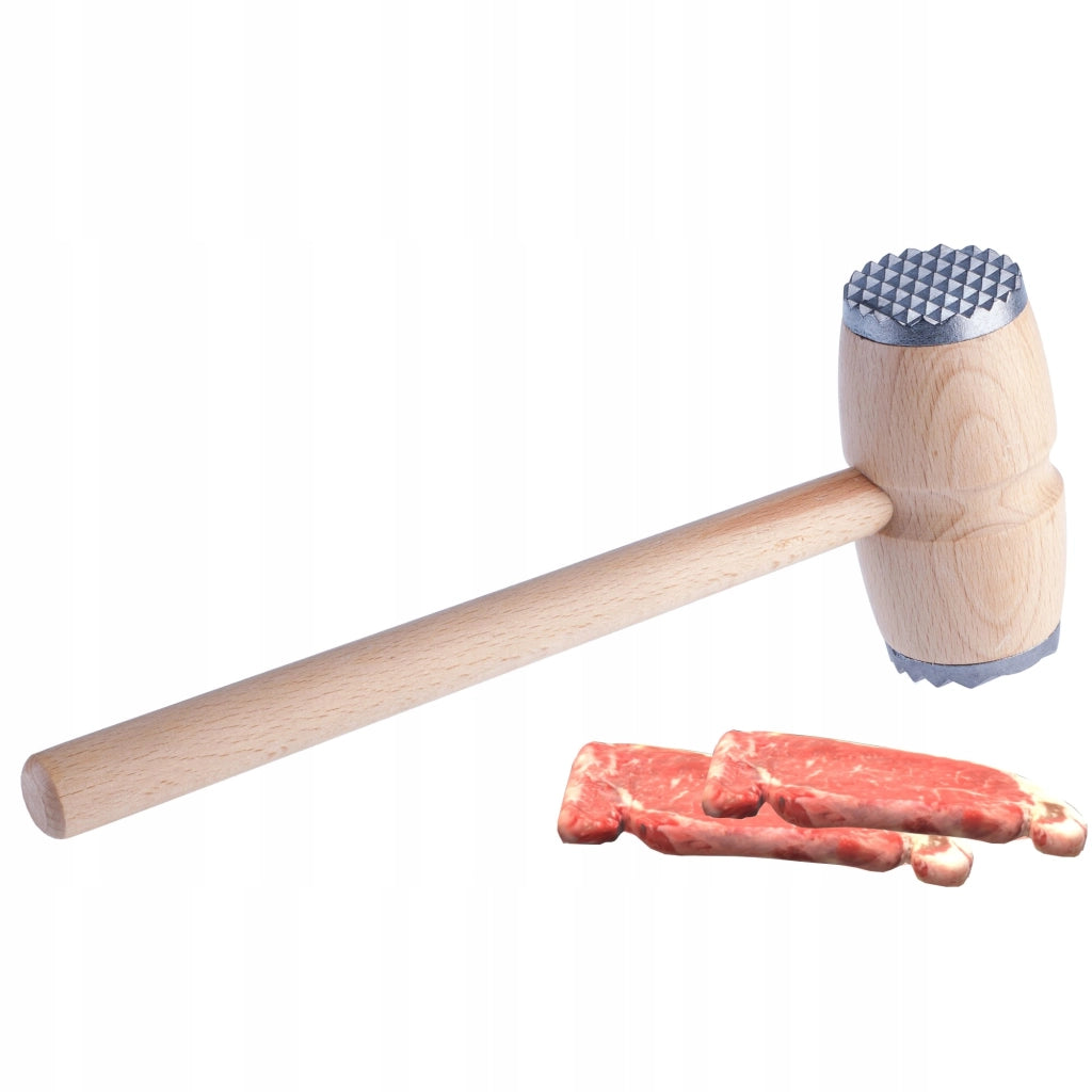 Batticarne KADAX per cotolette, martello in legno a doppia faccia, 29 cm