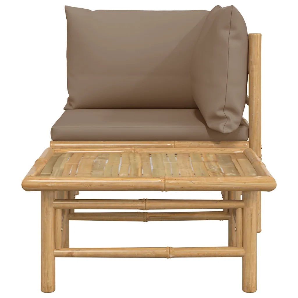 Set Salotto da Giardino 2pz | Set di Mobili da Esterno con Cuscini Tortora Bamb¨´
