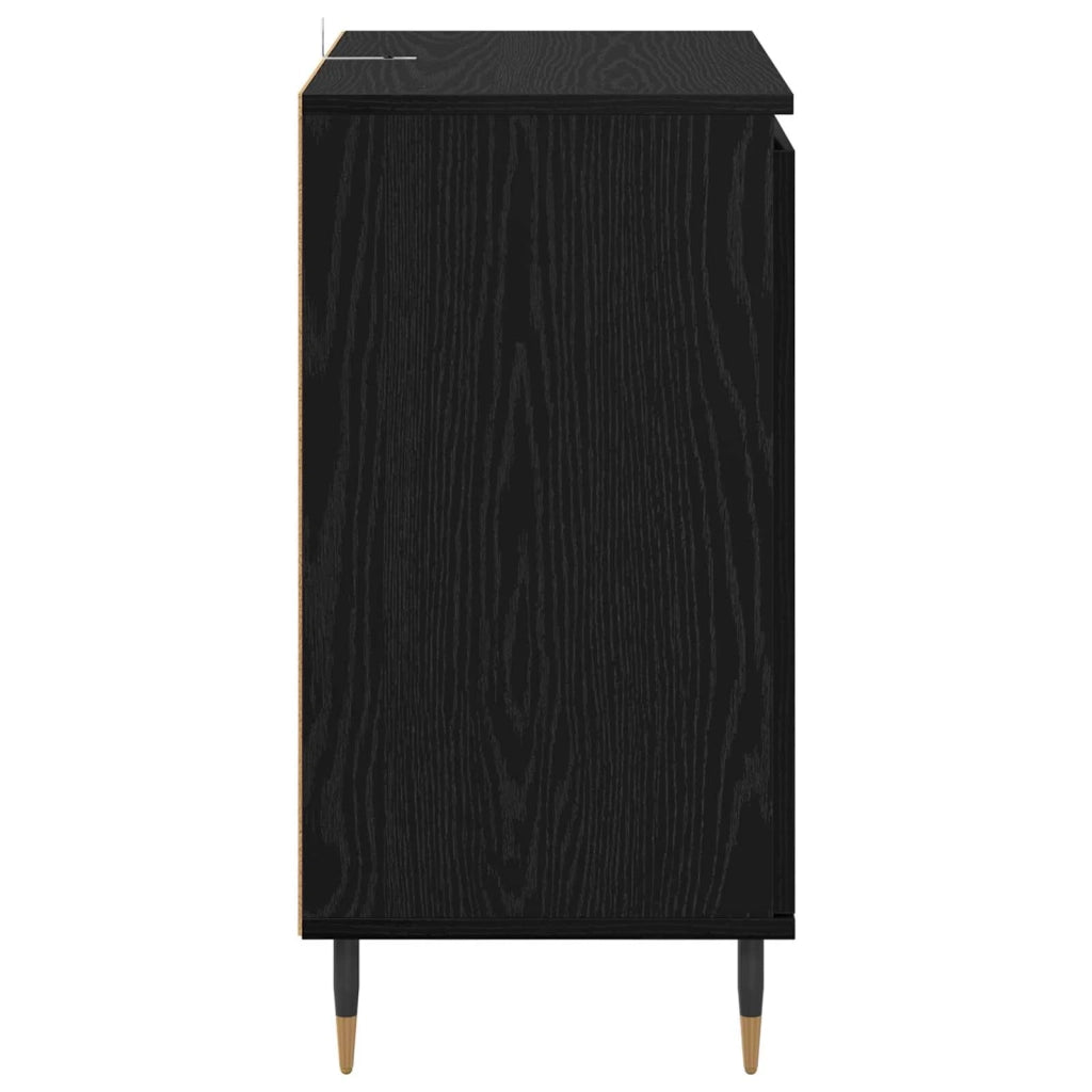 Credenza | Madia | Buffet da pranzo | Armadio da pranzo Rovere Nero 60 x 35 x 70 cm Legno multistrato