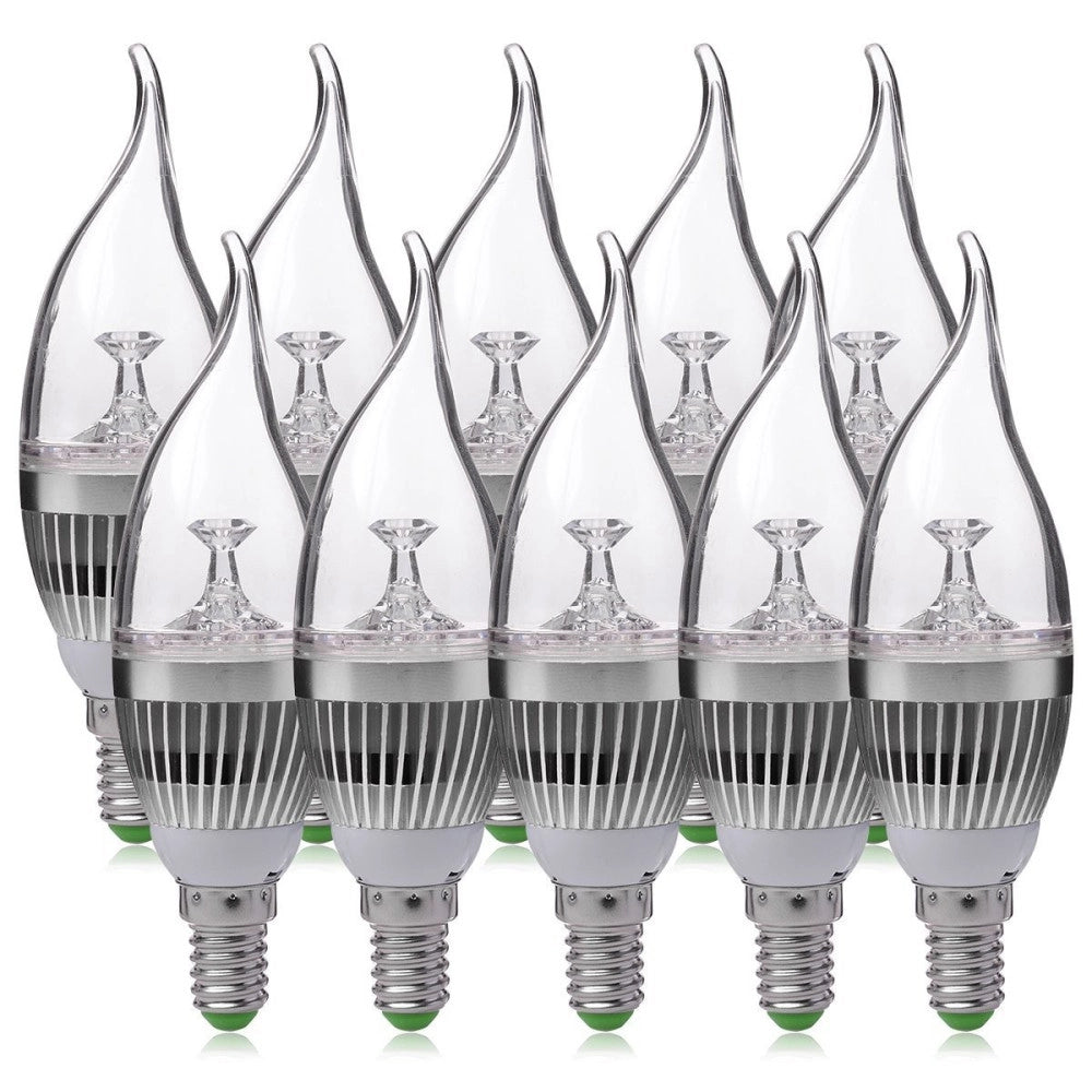 Trade Shop - Lampadina A Candela Colpo Di Vento Da 3w Attacco E14 Bulbo Piccolo Luce Calda -