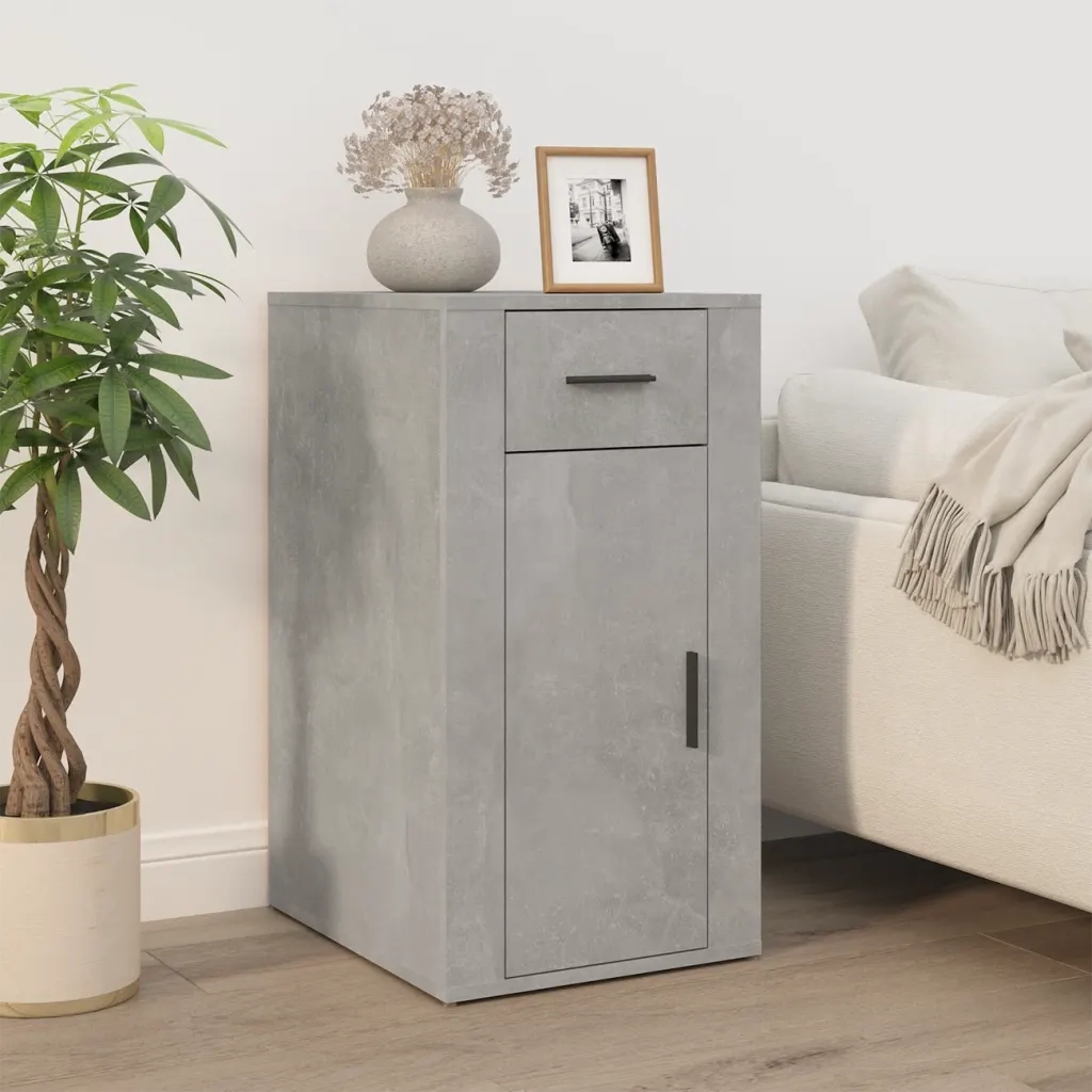 Mobile Scrivania Grigio cemento 40x49x75 cm Legno Multistrato 816796