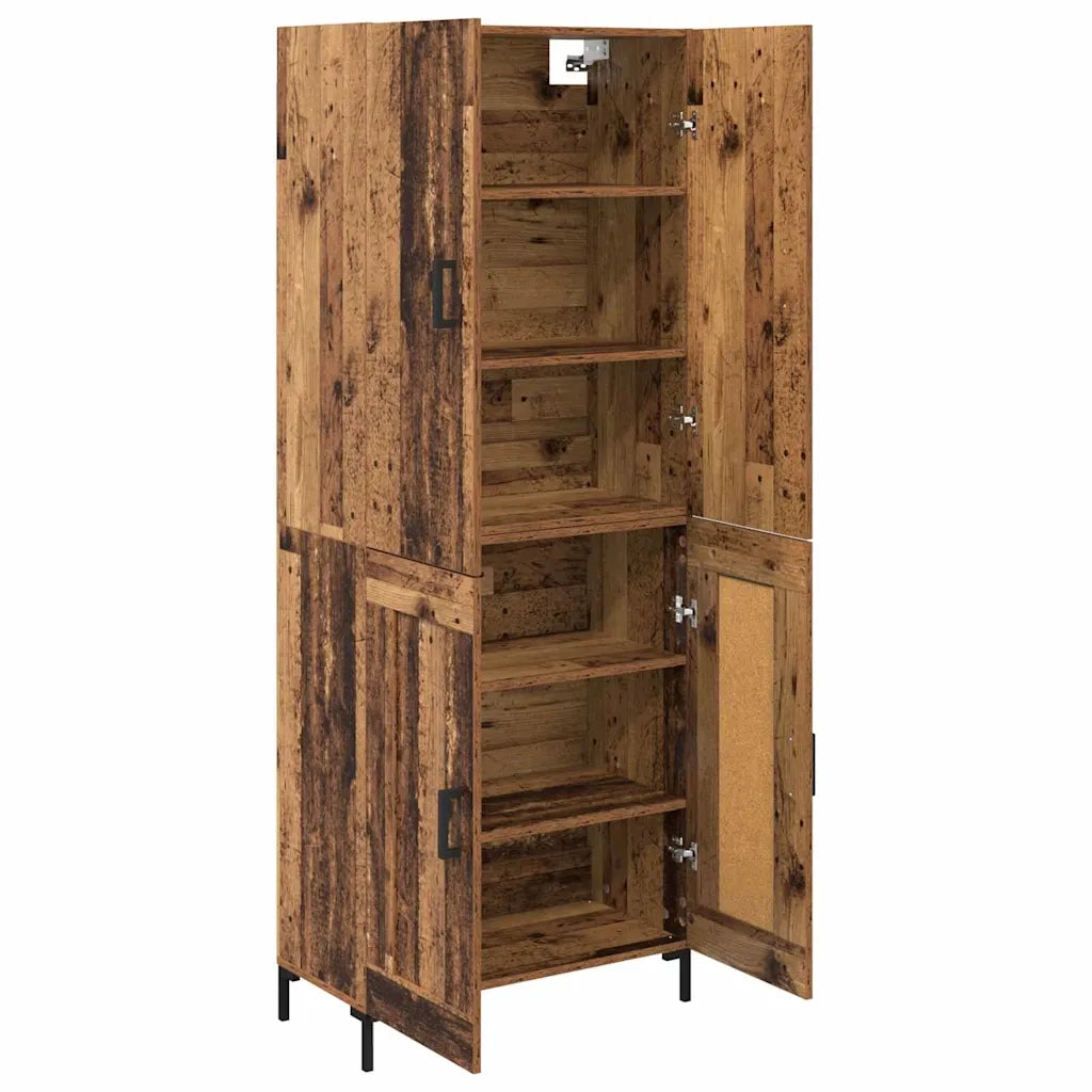 Credenza | Madia | Buffet da pranzo | Armadio da pranzo Legno vecchio 69,5 x 34 x 180 cm Legno multistrato