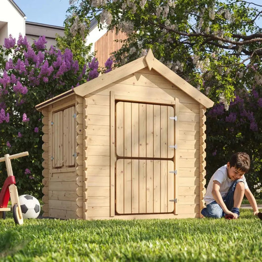 Casetta legno per bambini - L112xL146xA145cm/ 1,1m2 - Timbela M516-1