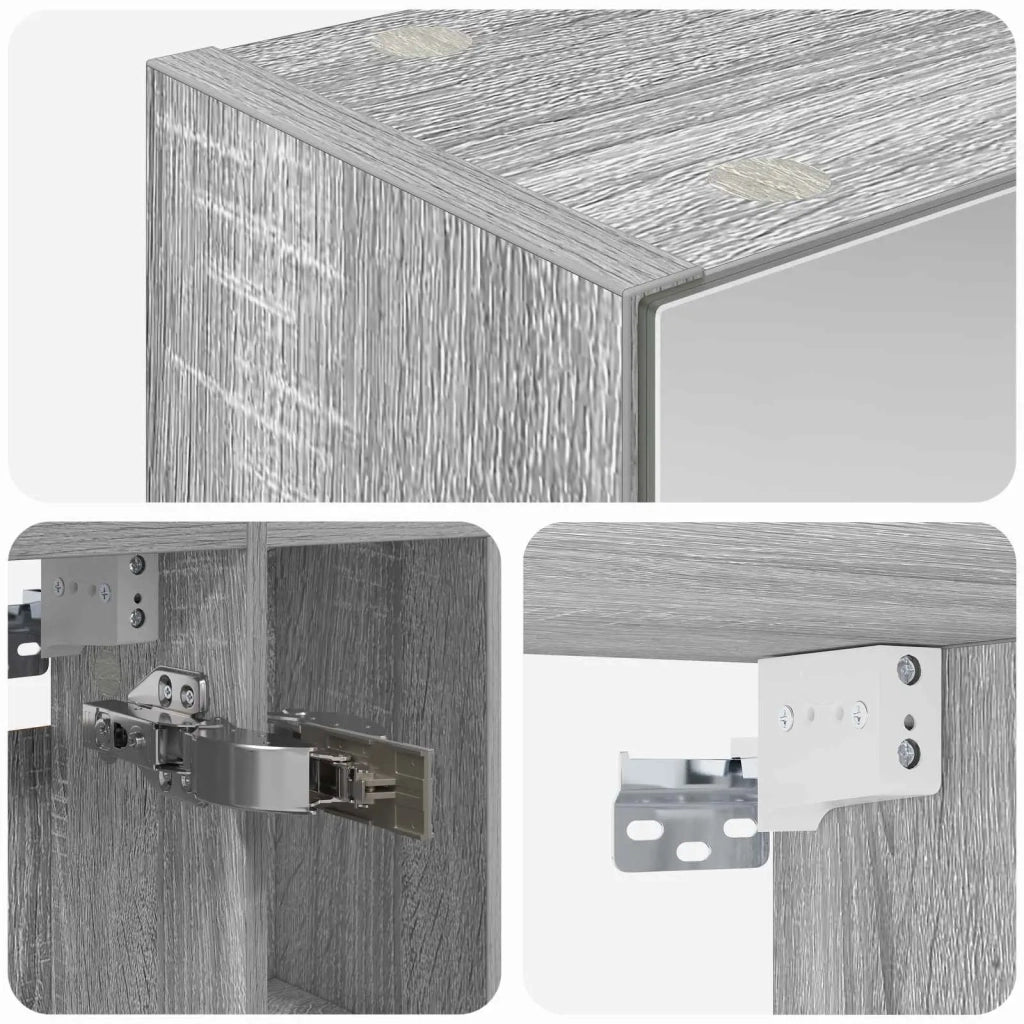 Mobiletto per specchio da bagno Grigio Sonoma 60 x 14.5 x 70 cm 889188