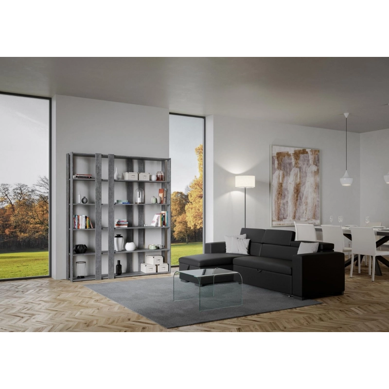 Composizione Libreria E Kato 6R 8 fasce lunghe - Cemento