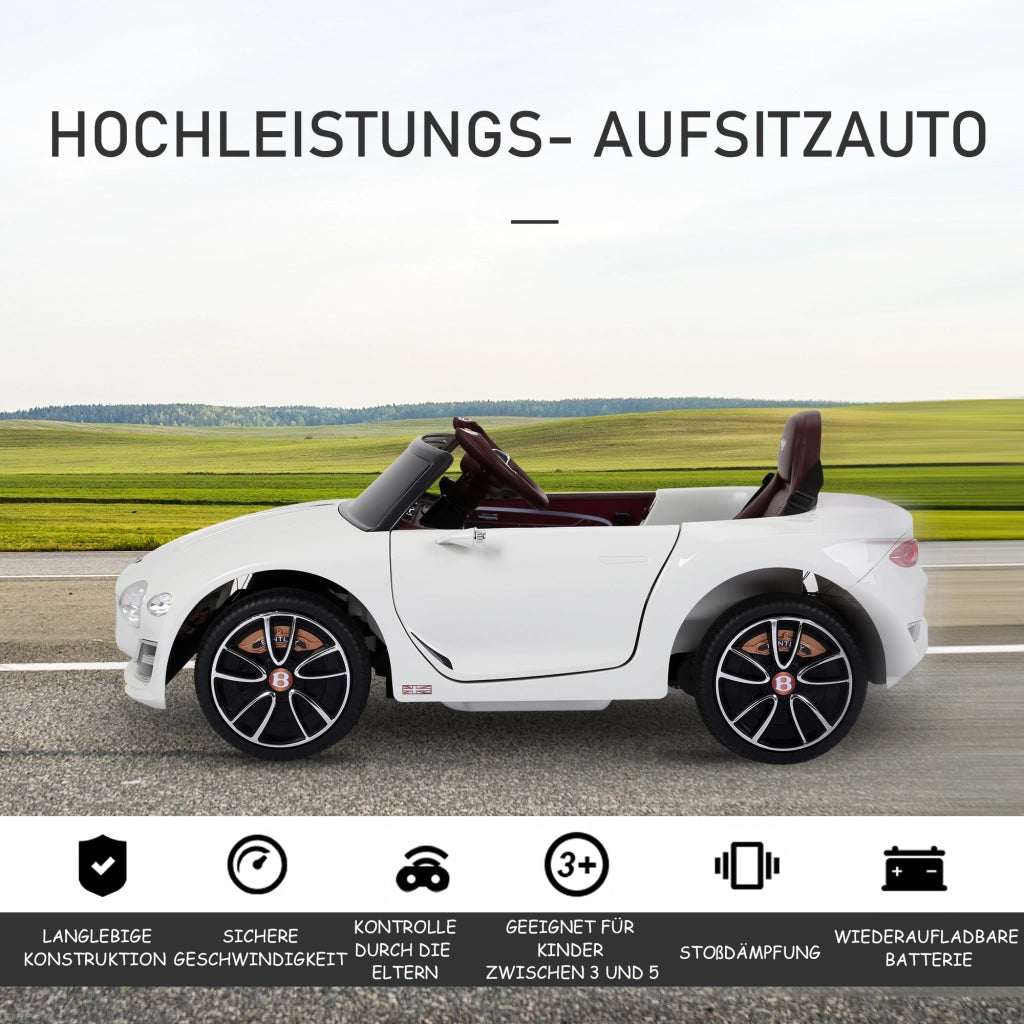 Auto Elettrica Bentley GT con Telecomando ¨C Xylo ¨C Bianco 108x60x43cm 2x390 Motori