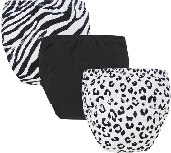 Set di 3 pezzi di biancheria intima per bambini - Pantaloncini di cotone per bambini - Pantaloncini di toilet training riutilizzabili per bambini - Dischetti per bambini respiro - Adatti per bambini di 6-12 kg