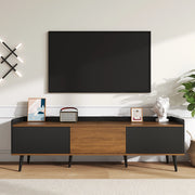 Mobile TV 3 porte - Xylo - 160x39x49.5cm nero/legno compatto