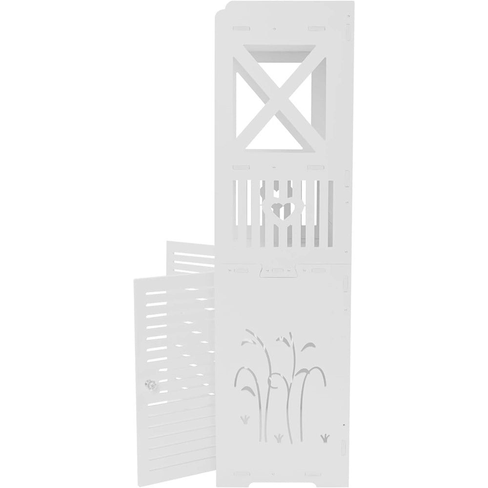 Trade Shop - Armadietto Da Bagno Multiuso Con Porta Scaffali Soggiorno Camera Cucina 40 X 25 X 90 Cm -
