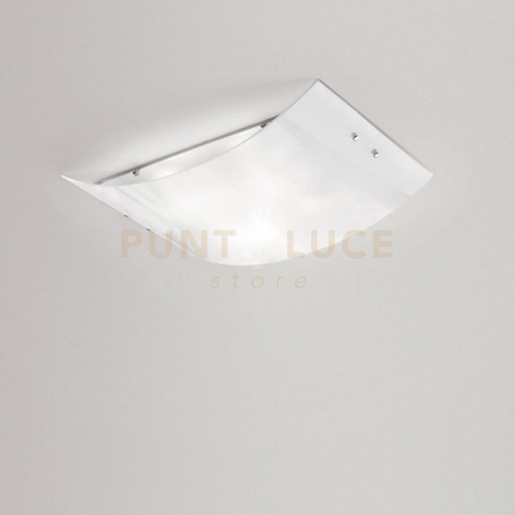 MICHELA P/M METALLO E VETRO BIANCO FINITURA CROMO 2 LUCI ATTACCO E27 45CM