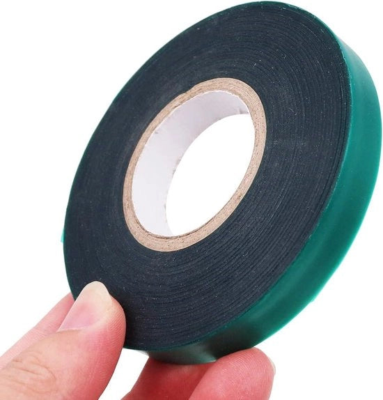 Nastro di legatura per piante a 3 rotoli, larghezza 1/2 pollice, nastro di legatura per piante spesso, cinta per piante in vinile verde, palo per rami per piante indoor e outdoor