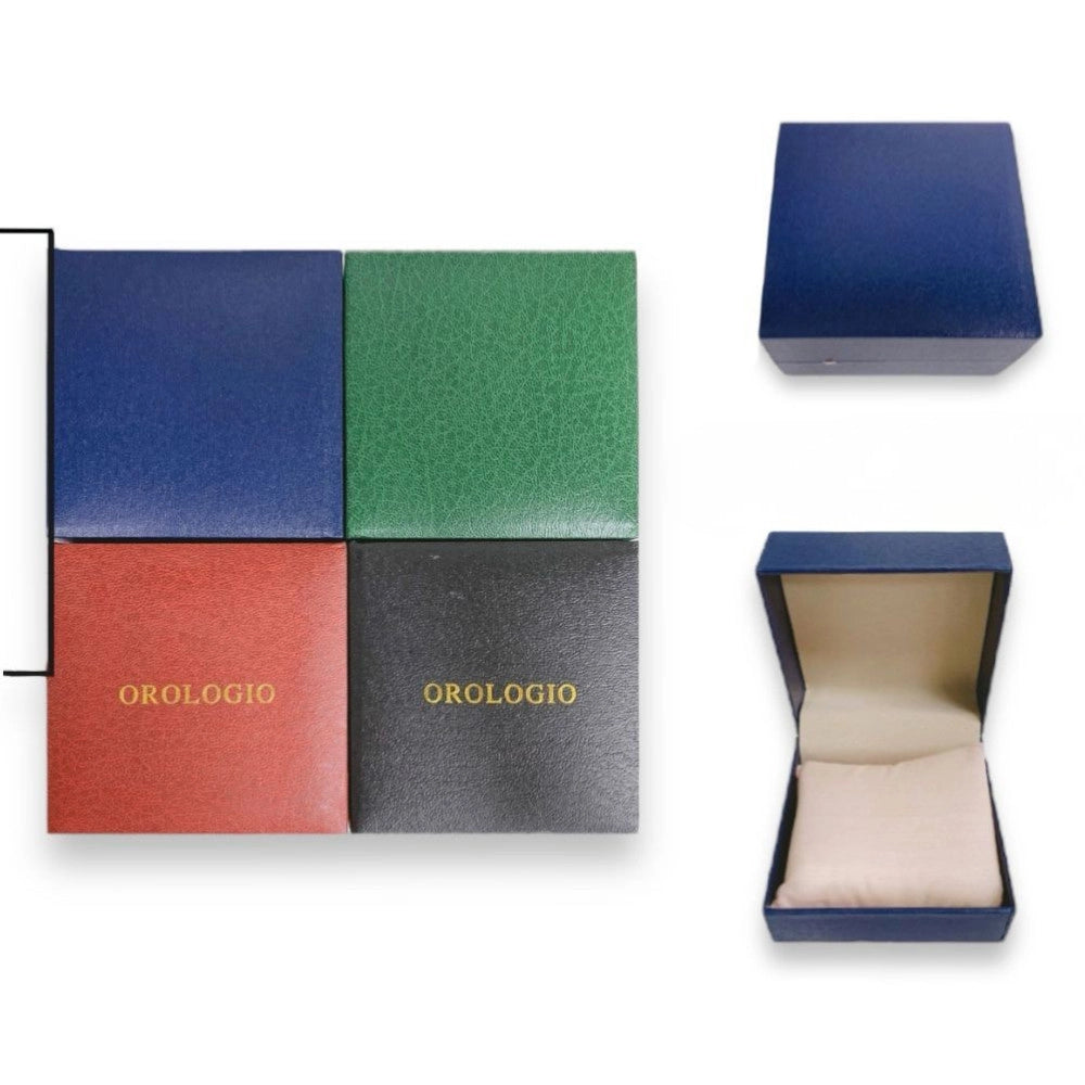 Trade Shop - Scatola Porta Orologio Rigida 10x10x6 Cm Con Cuscino Interno Apertura A Libro -