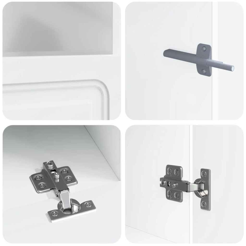 Mobile TV LED a 5 pezzi Bianco Lucido Legno ingegnerizzato 3417006