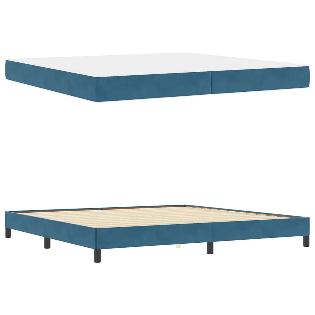 Letto a molle con materasso Blu Scuro 200 x 220 cm Tessuto 3398813