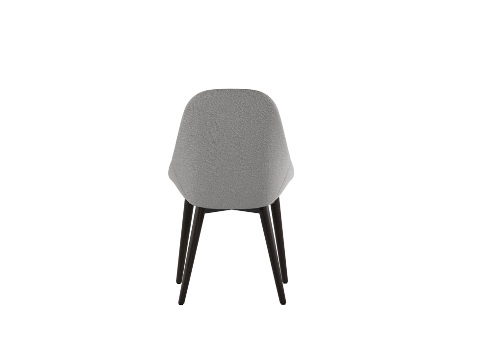 Sedia da pranzo Astrid con struttura in massello di noce e seduta imbottita in tessuto grigio chiaro - Design contemporaneo ed elegante