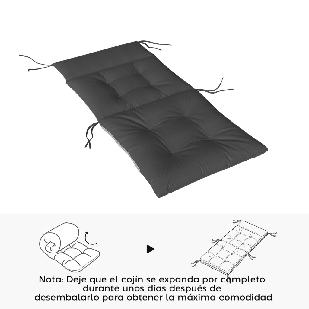 Set 4 Cuscini per Sedie da Giardino ¨C Zephmum ¨C Grigio 112x53 cm
