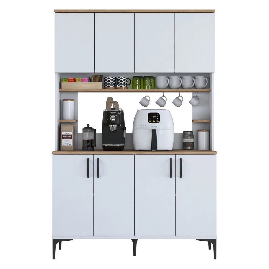 Madia Ceccano, Credenza 7 Ripiani, 120x40x184h cm Bianco