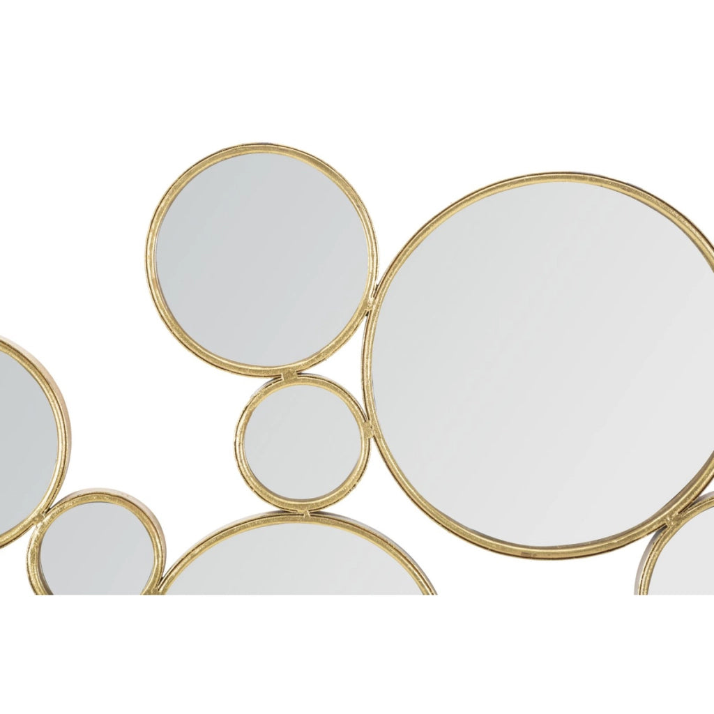 Decorazione in Metallo 3D Cerchi 24, Oro, Metallo, 100x2,3x51,5 cm