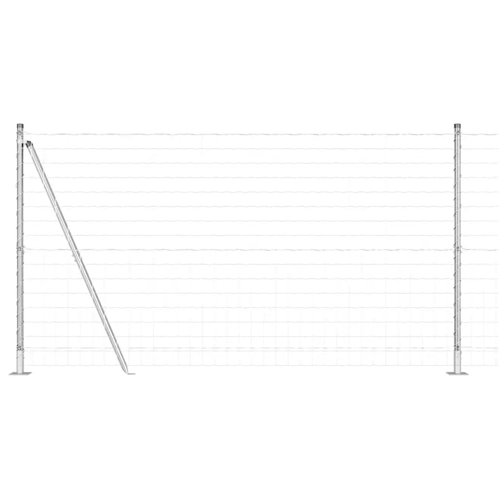 Recinzione da Giardino | Recinzione con Posto Argento 1,2 x 25 m Acciaio